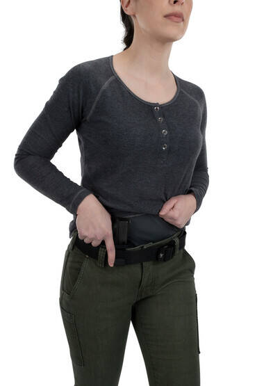 Vertx Concealed Carry Henley long sleeve shirt for women in grey